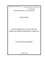 Xây dựng hình ảnh văn hóa việt nam trong quá trình hội nhập quốc tế hiện nay