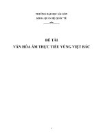 Tiểu Luận - Văn Hóa Ẩm Thực Tiểu Vùng Việt Bắc
