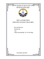 TIỂU LUẬN HỌC PHẦN NHẬP MÔN NGÀNH KỸ THUẬT ĐIỆN