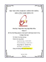 Đề tài hệ thống quản lí lên lịch và kết quả giải cờ vua vô địch thế giới