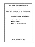 Thực trạng và giải pháp về vấn đề thất nghiệp ở việt nam