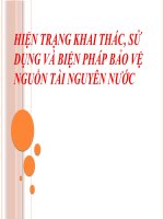 Tiểu Luận - Hiện Trạng Khai Thác, Sử Dụng Và Biện Pháp Bảo Vệ Nguồn Tài Nguyên Nước