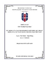 Tác động của tạo thanh khoản đến hiệu quả hoạt động của các ngân hàng thương mại việt nam