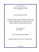 Vi phạm hợp đồng trước thời hạn thực hiện nghĩa vụ theo pháp luật nước ngoài và những gợi mở lập pháp cho Việt Nam