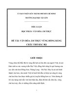 Tiểu Luận - Văn Hóa Ẩm Thực Vùng Đồng Bằng Châu Thổ Bắc Bộ