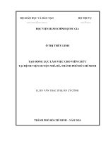 Tạo động lực làm việc cho viên chức tại bệnh viện huyện nhà bè, thành phố hồ chí minh