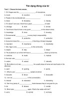 Dạng bài tìm dạng đúng của từ 0204