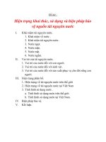 Tiểu Luận - Hiện Trạng Khai Thác, Sử Dụng Và Biện Pháp Bảo Vệ Nguồn Tài Nguyên Nước