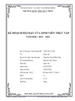 Kế hoạch bài dạy của sinh viên thực tập  tên bài dạy nói và nghe trình bày báo cáo kết quả nghiên cứu về một vấn đề tự nhiên hoặc xã hội