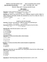 Môn thi tiếng anh 8   chương trình hệ 10 năm