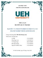 TIỂU LUẬN BỘ MÔN QUẢN TRỊ HỌC ĐẠO ĐỨC VÀ TRÁCH NGHIỆM XÃ HỘI CỦA CÁC DOANH NGHIỆP TRONG KINH DOANH