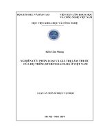 Nghiên cứu phân loại và giá trị làm thuốc của họ trôm (sterculiaceae) ở việt nam