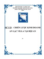Tiểu Luận -  Quản Trị Lưu Trú - Đề Tài - Chiến Lược Kinh Doanh An Lạc Villa Tại Hội An 