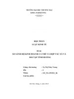 Luật kinh tế đề tài so sánh hộ kinh doanh cá thể và hợp tác xã và bài tập tình huống
