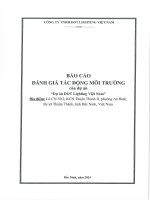 Báo cáo đánh giá tác động môi trường của Dự án: “Dự án DOT Lighting Việt Nam”