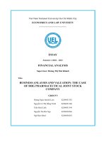 Tilte business anlaysis and valuation the case of dhg pharmaceutical joint stock company