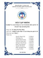 BÀI TẬP NHÓM NGHIỆP VỤ GIAO NHẬN & VẬN TẢI HÀNG HÓA QUỐC TẾ Chủ đề Vận tải đường biển