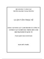 Nâng cao năng lực cạnh tranh của công ty cổ phần vận tải biển bắc trong bối cảnh hội nhập kinh tế quốc tế