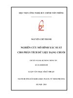 Nghiên cứu mô hình xác suất cho phân tích dữ liệu dạng chuỗi