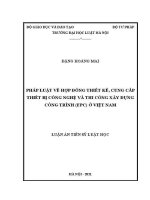 Luận văn thạc sĩ Luật học: Pháp luật về hợp đồng thiết kế, cung cấp thiết bị công nghệ và thi công xây dựng công trình (EPC) ở Việt Nam