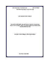 Luận văn thạc sĩ Luật học: Trả hồ sơ điều tra bổ sung trong giai đoạn truy tố và thực tiễn tại Viện kiểm sát nhân dân thành phố Hà Nội