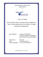 ĐỀ TÀI PHÂN TÍCH VÀ ĐÁNH GIÁ QUY TRÌNH SẢN XUẤT VÀ BỐ TRÍ MẶT BẰNG TẠI CÔNG TY TNHH BAO BÌ TÂN MINH LONG