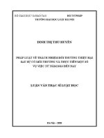 Luận văn thạc sĩ Luật học: Pháp luật về trách nhiệm bồi thường thiệt hại sau sự cố môi trường và thực tiễn một số vụ việc từ năm 2016 đến nay
