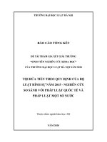 Đề tài sinh viên nghiên cứu khoa học: Tội rửa tiền theo quy định của Bộ luật Hình sự năm 2015 - Nghiên cứu so sánh với pháp luật quốc tế và pháp luật một số nước