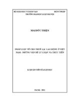 Luận án tiến sĩ Luật học: Pháp luật về cho thuê lại lao động ở Việt Nam - Những vấn đề lý luận và thực tiễn