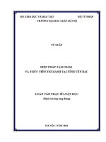 Luận văn thạc sĩ Luật học: Biện pháp tạm giam và thực tiễn thi hành tại tỉnh Yên Bái