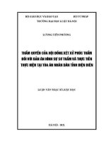 Luận văn thạc sĩ Luật học: Thẩm quyền của Hội đồng xét xử phúc thẩm đối với bản án hình sự sơ thẩm và thực tiễn thực hiện tại Toà án nhân dân tỉnh Điện Biên