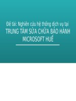 Tiểu Luận - Quản Trị Dịch Vụ -  Đề Tài - Nghiên Cứu Hệ Thống Dịch Vụ Tại Trung Tâm Sửa Chữa Bảo Hành Microsoft Huế