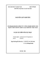 Luận án tiến sĩ Luật học: Tội phạm trong lĩnh vực công nghệ thông tin, mạng viễn thông theo Luật Hình sự Việt Nam