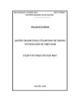 Luận văn thạc sĩ Luật học: Quyền tranh tụng của đương sự trong tố tụng dân sự Việt Nam