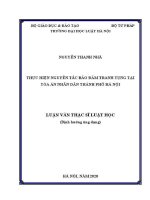 Luận văn thạc sĩ Luật học: Thực hiện nguyên tắc bảo đảm tranh tụng tại Toà án nhân dân thành phố Hà Nội