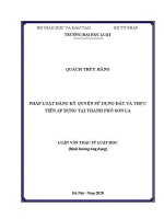 Luận văn thạc sĩ Luật học: Pháp luật đăng ký quyền sử dụng đất và thực tiễn áp dụng tại thành phố Sơn La