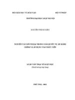 Luận văn thạc sĩ Luật học: Nguyên tắc đối thoại trong giải quyết vụ án hành chính và áp dụng vào thực tiễn