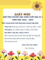 9 mẫu giấy mời họp phụ huynh