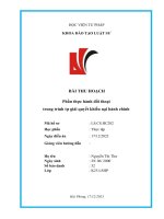 Bài thu hoạch phần thực hành đối thoại trong trình tự giải quyết khiếu nại hành chính