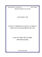 Luận văn thạc sĩ Luật học: Nguyên tắc bình đẳng về quyền và nghĩa vụ trong tố tụng hành chính ở Việt Nam