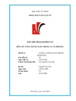 Bài thu hoạch diễn án môn kỹ năng tranh tụng trong vụ án hình sự mã hồ sơ  ls hs 21 đinh xuân phong đánh bạc