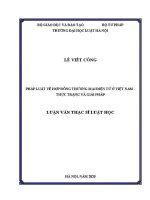 Luận văn thạc sĩ Luật học: Pháp luật về hợp đồng thương mại điện tử ở Việt Nam - thực trạng và giải pháp