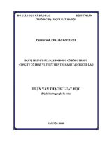 Luận văn thạc sĩ Luật học: Địa vị pháp lý của Đại hội đồng cổ đông trong công ty cổ phần và thực tiễn thi hành tại CHND Lào