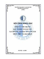 Kỷ yếu hội thảo khoa học cấp Khoa: Tính tự chủ trong dạy và học ngoại ngữ tại Trường Đại học Luật Hà Nội - Thực tiễn và giải pháp