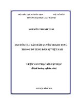 Luận văn thạc sĩ Luật học: Nguyên tắc bảo đảm quyền tranh tụng trong tố tụng dân sự Việt Nam