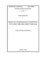 Luận văn thạc sĩ Luật học: Pháp luật về kinh doanh lữ hành quốc tế và thực tiễn thực hiện ở Việt Nam