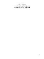 Giáo trình Luật Sở hữu trí tuệ - Trường Đại học Luật Hà Nội. Vũ Thị Hải Yến chủ biên, Trần Lê Hồng (Phần 1)