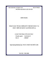 Luận văn thạc sĩ Luật học: Pháp luật về bảo hiểm hưu trí bắt buộc và thực tiễn áp dụng tại tỉnh Sơn La