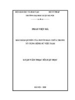 Luận văn thạc sĩ Luật học: Bảo đảm quyền của người bào chữa trong tố tụng hình sự Việt Nam