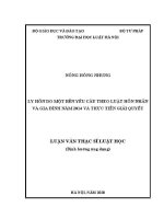 Luận văn thạc sĩ Luật học: Ly hôn do một bên yêu cầu theo Luật Hôn nhân và gia đình năm 2014 và thực tiễn giải quyết